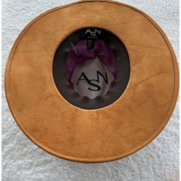 Anthropologie ASN Braided Rancher Hat Women Knotted Band Suede Orange Yellow M main image 5